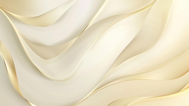 Fondo blanco abstracto con curva ondulada dorada