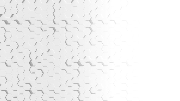 Fondo blanco abstracto moderno en forma de textura hexagonal con diseño gráfico elegante en ilustración 3d blanca