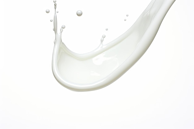 fondo blanco aislado gota de leche fresca
