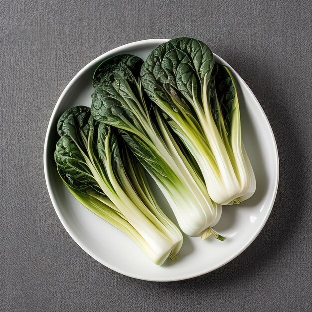 Fondo blanco de Bok choy