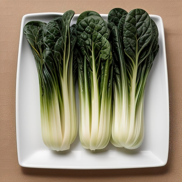 Fondo blanco de Bok choy