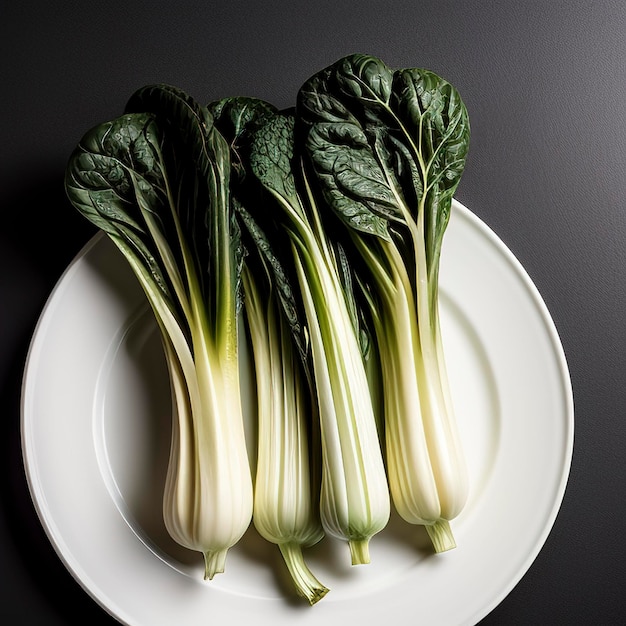 Fondo blanco de Bok choy