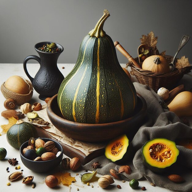 Fondo blanco de calabaza