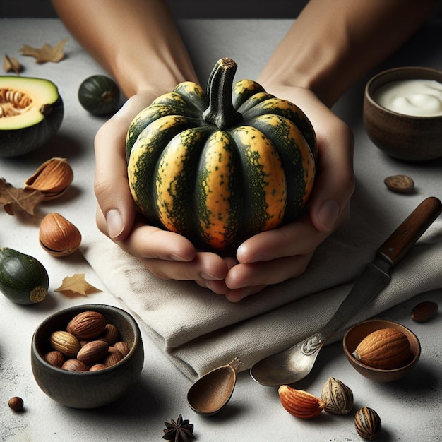 Fondo blanco de calabaza