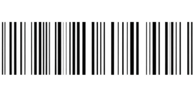 un fondo blanco con un código de barras en blanco y negro