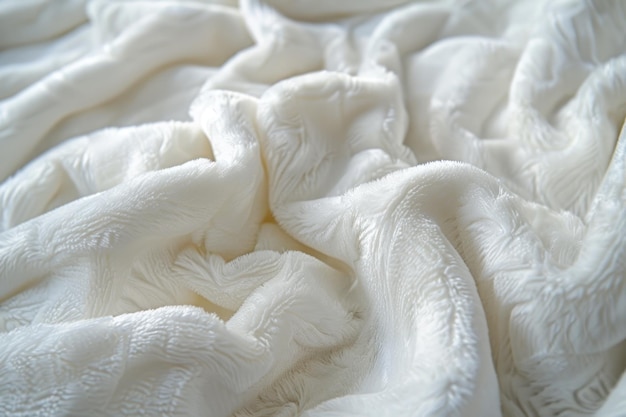 Fondo blanco delicado y suave de tela de peluche