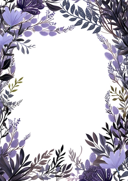 un fondo blanco con flores y hojas de color púrpura Fondo de follaje de color lavanda abstracto con