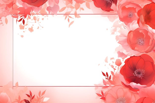 un fondo blanco con flores rojas y rosadas Abstracto Carmesí Florales fondo Invitación y