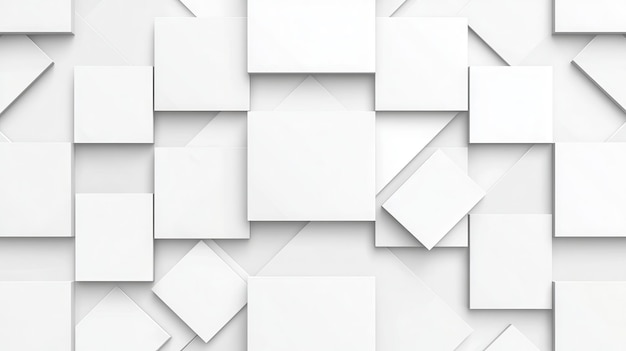 Fondo blanco geométrico abstracto con cuadrados y rectángulos