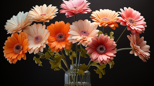 Fondo blanco con gerberas aisladas