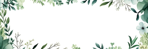 un fondo blanco con hojas y flores verdes Fondo de follaje de color esmeralda abstracto con
