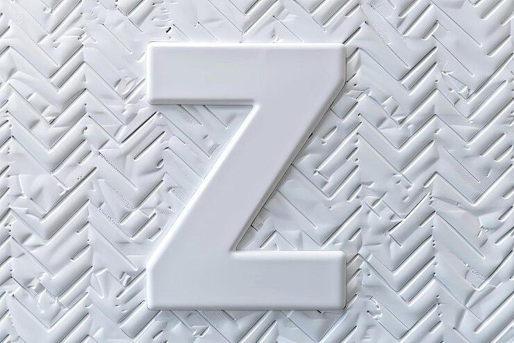 Foto un fondo blanco con las letras z y zigzag en él