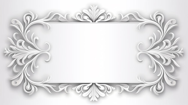 fondo blanco con marco en relieve 3D