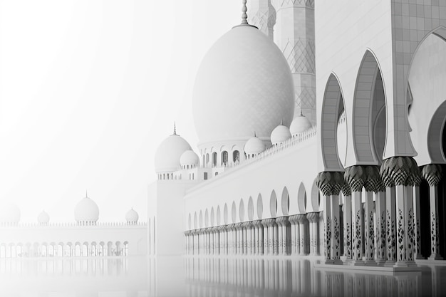 Foto fondo blanco de la mezquita islámica