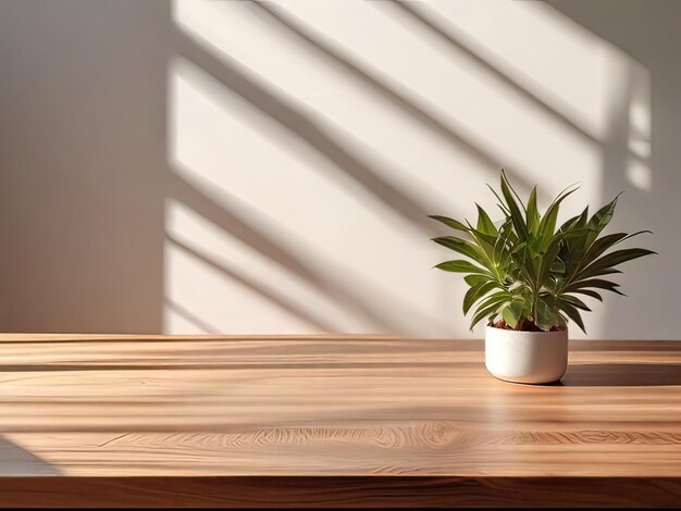 Fondo blanco minimalista con sombras de sol para presentaciones de productos generadas por IA