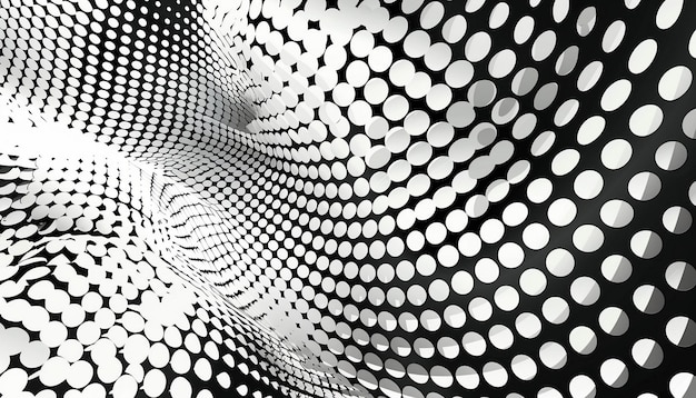 un fondo blanco y negro con círculos y puntos