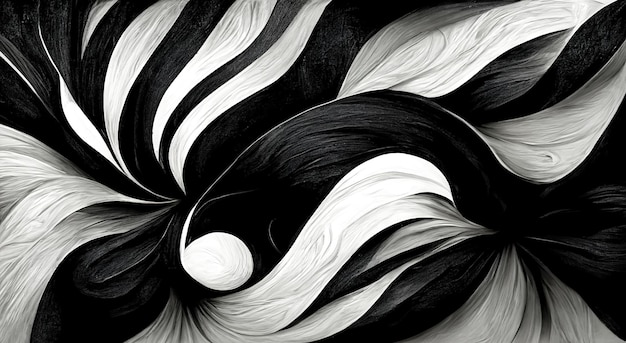 Fondo blanco y negro de formas dinámicas abstractas modernas con textura de papel granulado Arte digital