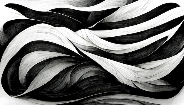 Fondo blanco y negro de formas dinámicas abstractas modernas con textura de papel granulado Arte digital