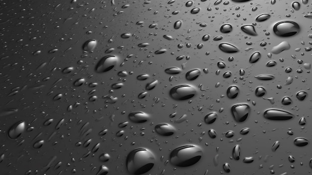 Fondo blanco y negro con gotas de agua en la superficie