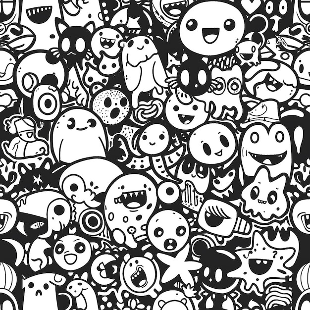 un fondo blanco y negro con un personaje de dibujos animados blanco y negro y un fondo negro