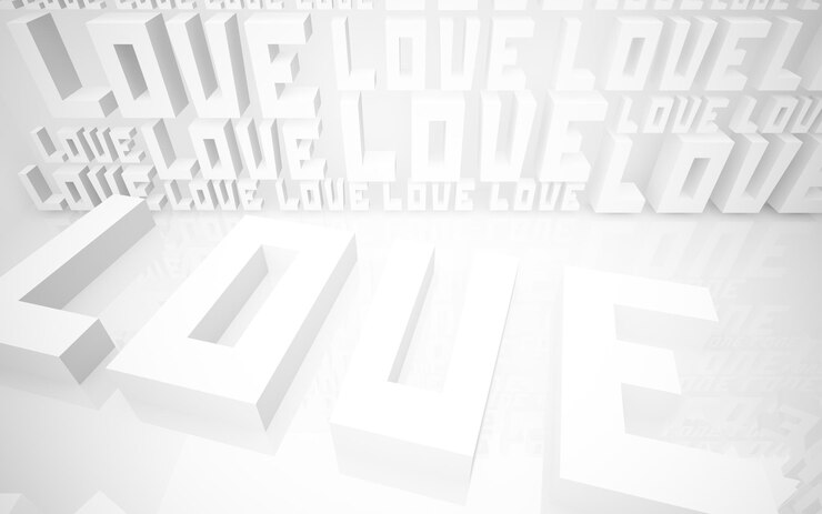 Foto un fondo blanco con la palabra amor en el medio.