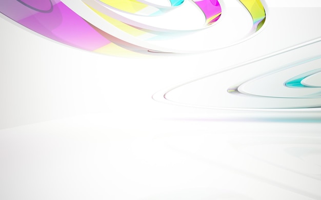 Un fondo blanco con remolinos de colores en el medio