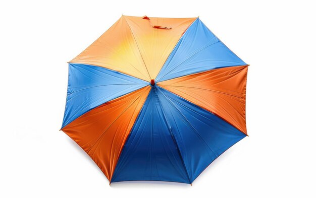 Foto fondo blanco spotlight azul y naranja mini paraguas mini paraglas destacado en azul y naranje en blanco