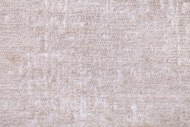Fondo blanco de tela suave y vellosa. Textura de primer plano textil