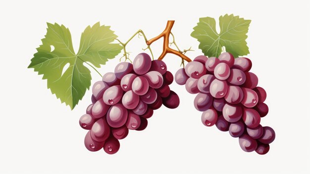 Fondo blanco de uvas vectoriales