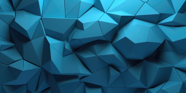 Fondo de bloques de voronoi extruido 3D azul abstracto IA generativa AIG21