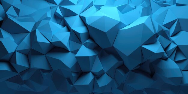 Fondo de bloques de voronoi extruido 3D azul abstracto IA generativa AIG21