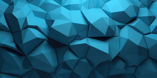 Fondo de bloques de voronoi extruido 3D azul abstracto IA generativa AIG21