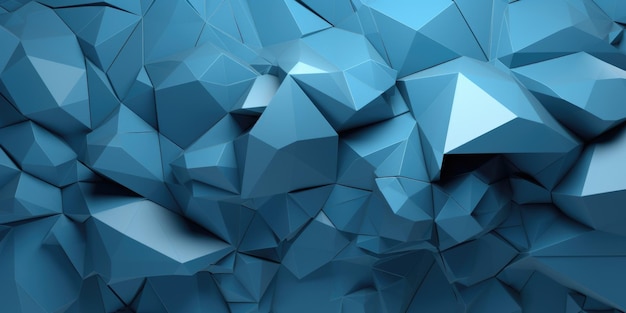 Fondo de bloques de voronoi extruido 3D azul abstracto IA generativa AIG21