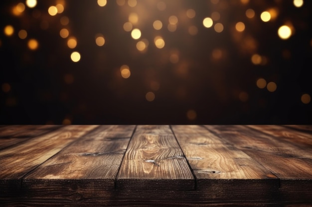 Foto fondo bockeh de fondo de mesa de madera vieja