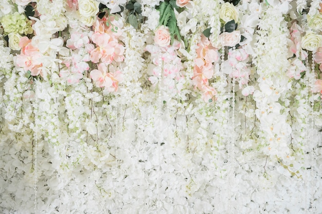 Foto fondo de la boda con la decoración de la boda y la flor