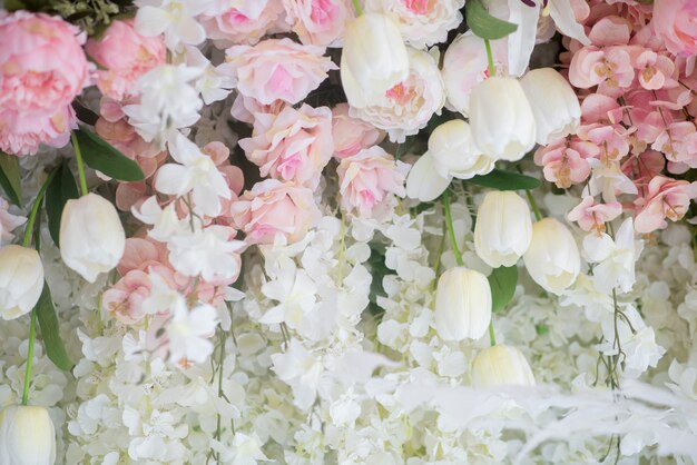 fondo de la boda con la decoración de la boda y la flor