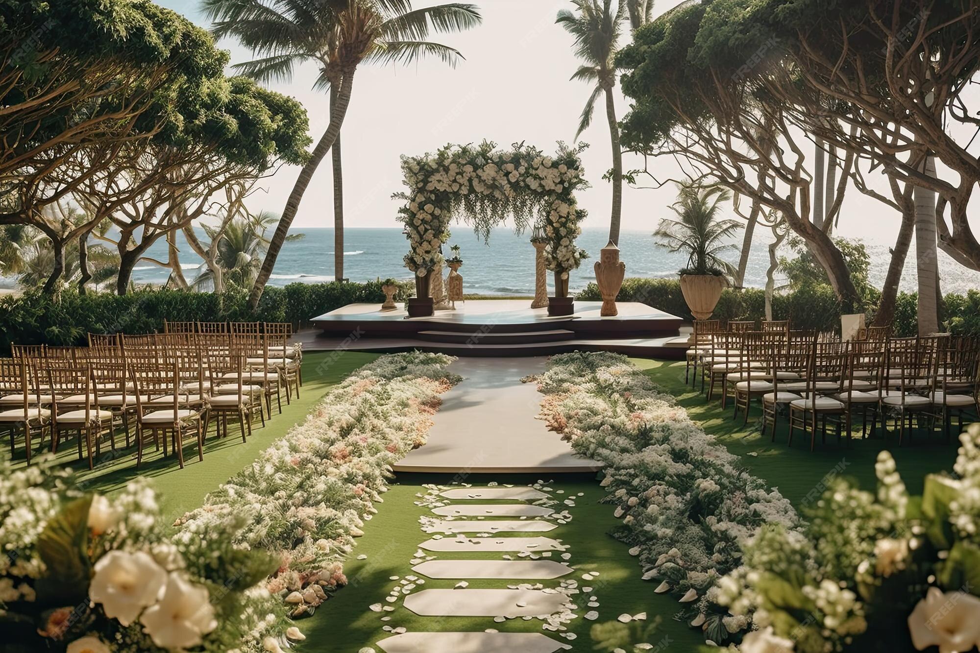 Fondo de boda flor estética plantas tropicales decoración fondo ai