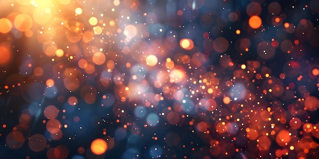 fondo bokeh abstracto con rayos de luz dorada y estrellas brillantes generados por Ai