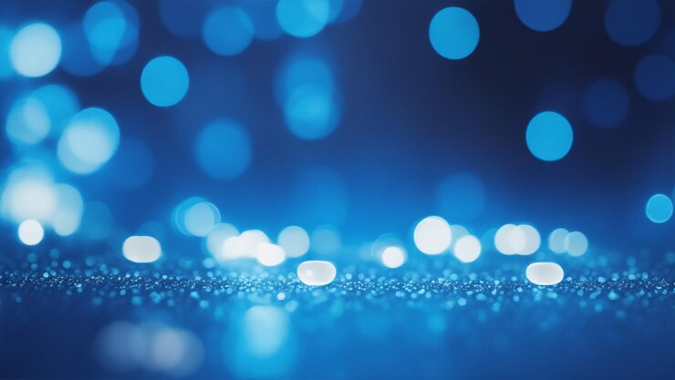 fondo bokeh azul abstracto con luces desfocadas brillantes