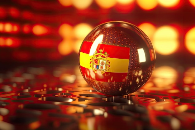 Foto fondo de bokeh de bandera de españa minimalista 3d ia generativa