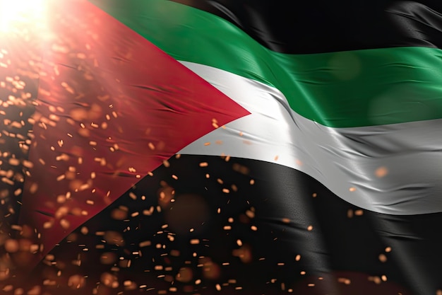 Fondo de bokeh de bandera palestina minimalista 3d IA generativa