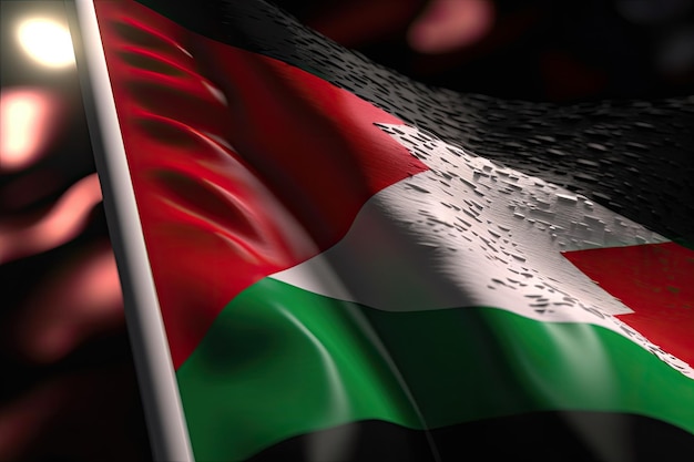 Fondo de bokeh de bandera palestina minimalista 3d IA generativa