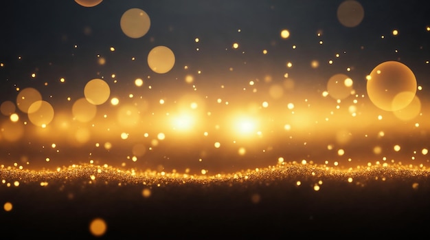 Fondo de bokeh dorado con luces brillantes