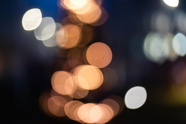 Fondo de bokeh de luces de calle de ciudad de noche