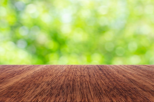 Fondo De Bokeh De Mesa De Madera Vacía