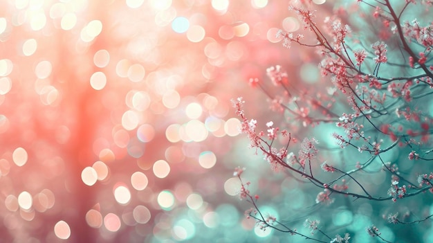 Fondo bokeh pastel con árbol