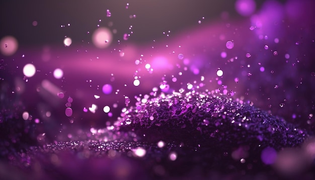 Fondo bokeh púrpura y violeta brillante con textura brillante