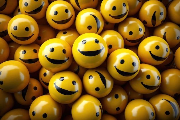 Fondo de bolas de emoji de sonrisa
