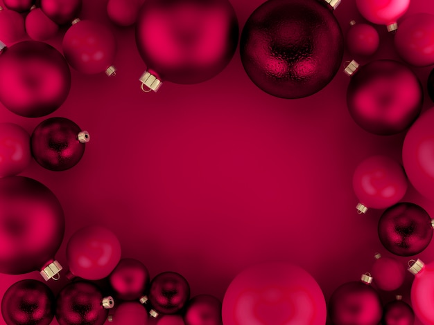 Fondo de bolas de Navidad rosa