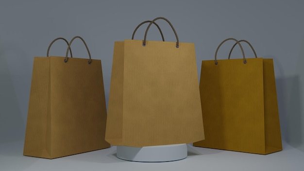 fondo de bolsa de compras 3d